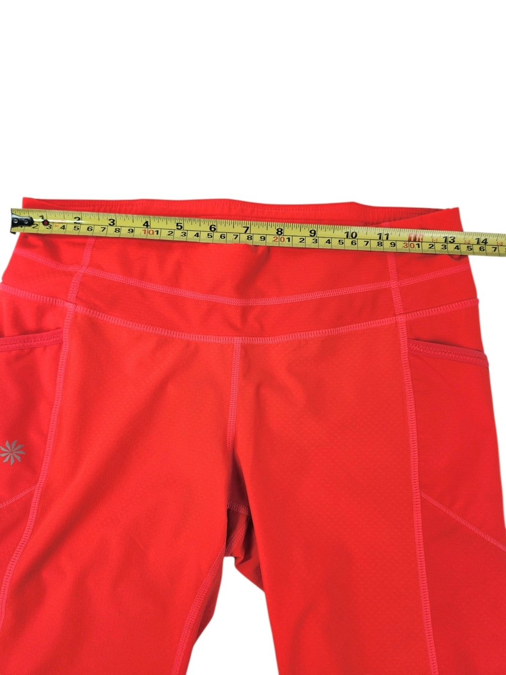 Athleta Relay Capri Leggings Women’s Small Coral Orange Cropped Athletic Yoga - Picture 10 of 12